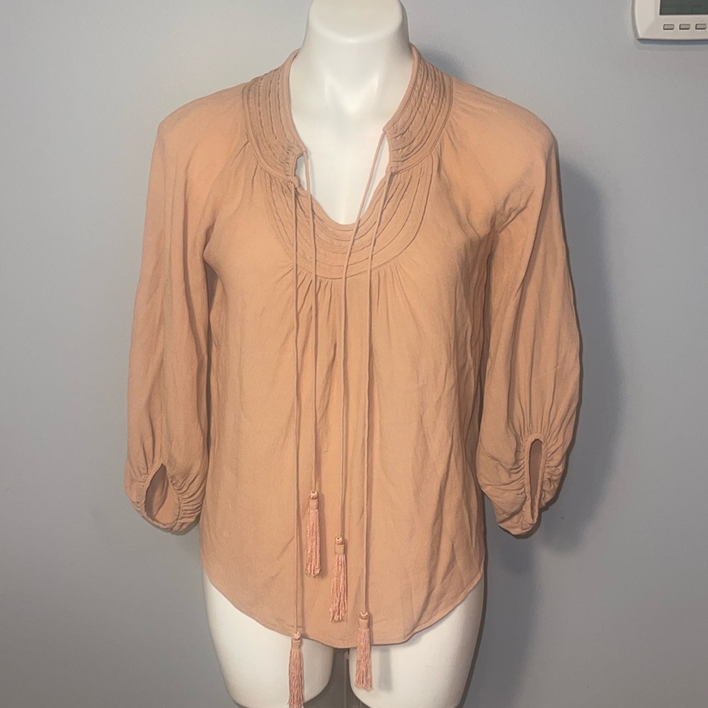 Diane Von Furstenberg ladies dusty rose Acquilina 3/4 sleeve blouse with…